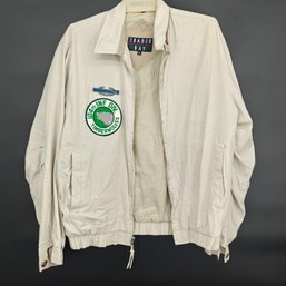 Vintage Trader Bay Full-zip Windbreaker/bomber Jacket With Patch And Pin