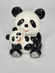 Ceramic Panda And Cub Coin Bank