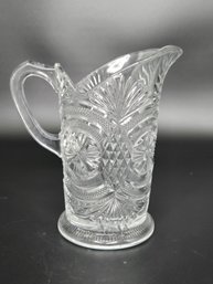 Vintage Pressed Clear Glass Pitcher