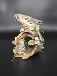 1979 Masterpiece Porcelain Figurine By Homco 'Mockingbird And Baby'
