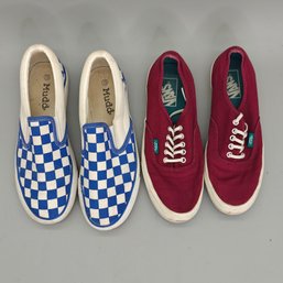 Women's Size 7.5 Retro Slip On Shoes Vans And Mudd