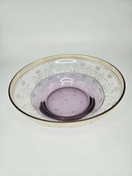 Pier 1 Amethyst Mouth Blown Bowl Candle Holder - Hand Painted