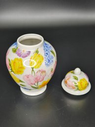 Vintage Floral Ginger Jar Made In Japan