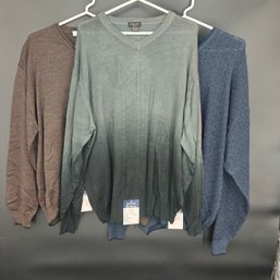NOS Men's Size Large Lot Of 3 Cellini Sweaters