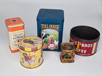 Lot Of 5 Vintage Collectible Tins
