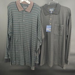 Vintage Mens Size Large Long Sleeve Cotton Patterned Shirts
