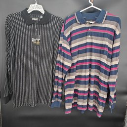 NOS Mens Size Large Long Sleeve Cotton Pattern Shirts