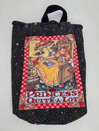 Mary Engelbreit 'The Princess Of Quite A Lot' Small Drawstring Tote Bag By Homeworks