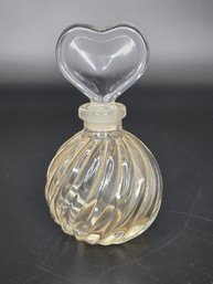 Vintage Teleflora 'Sweet Memories' Crystal Perfume Bottle With Heart Stopper