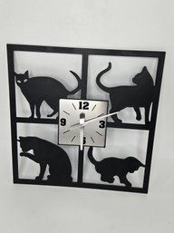 14-inch Cat Silhouette Plastic Wall Clock