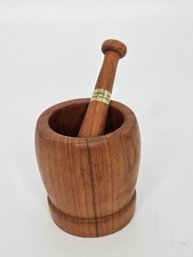 Handcrafted Solid Teak Mortar And Pestle Made In Thailand