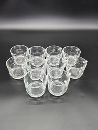 Lot Of 10 Clear Glass Teacups/ Coffee Cups