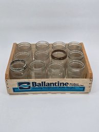 Ballatine Produce Co. Crate With 12 Large Wide Mouth Mason Jars