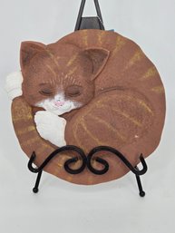Spoontiques Sleeping Kitty Cat Stepping Stone Wall Plaque