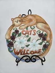 2001 Kathy Hatch Collection 'cats Are Welcome' Wall Hanging