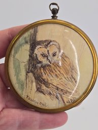 Vintage Sheila Manner Abbott Tawny Owl Plaque