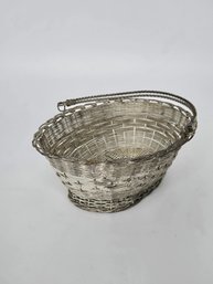 Metal Woven Basket With Handle