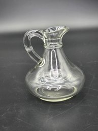 Vintage Clear Glass Cruet Commonly Used For Serving Oil Or Vinegar