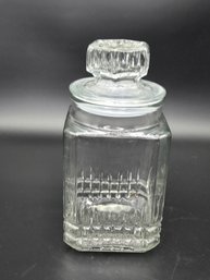 Vintage Koeze Clear Glass Apothecary Canister Jar With A Lid