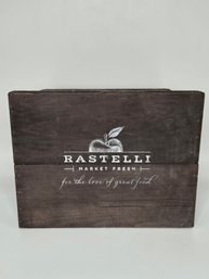 Rustic Wooden Crate Branded By Rastelli Market Fresh