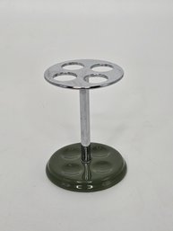 Green And Metal Retro Toothbrush Caddy