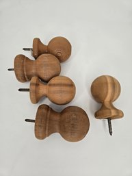 Unfinished 3' Wooden Ball Finials Lot Of 5