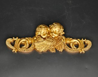 Gold Tone Cherub Wall Hanging