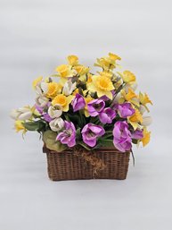 Large Floral Arrangement In A Basket