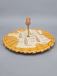 Vintage Majolica Cheese Platter France Map Serving Dish