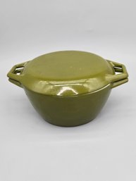 Vintage Denmark Copco Avocado Green Enameled Cast Iron Dutch Oven With Lid