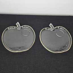 Two Glass Apple Plates