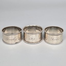 Antique Silver Plated Napkin Rings