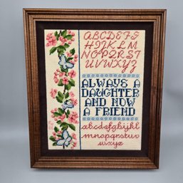 Always A Daughter And Now A Friend Framed Embroidery Art