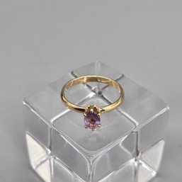 Amethyst Colored Gemstone Ring Size 8 3/4
