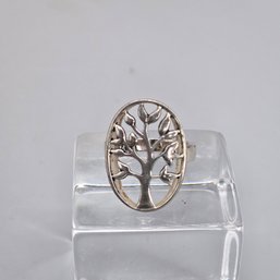 .925 Sterling Silver Family Tree Ring Size 7