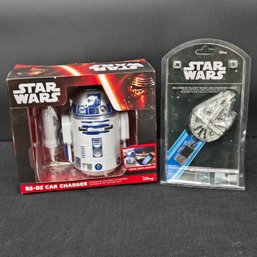 ThinkGeek Star Wars R2-D2 USB Car Charger And  Star Wars Millennium Falcon Micro-USB Charging Cable