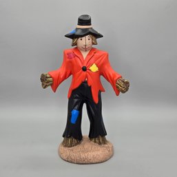 Vintage 1970s Creative Country Ceramics Hand-painted Ceramic Scarecrow Figurine