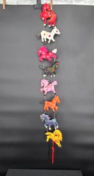 Colorful Vertical Fabric Horse Hanging Garland