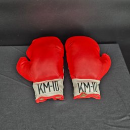 Vintage Red KM-10 Boxing Gloves