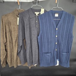 Three Size Large Men's Sweaters NOS