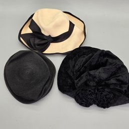 Three Vintage Women's Hats