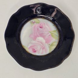 Vintage Rosenthal Bavaria Porcelain Plate With Hand Painted Roses Signed Aigle