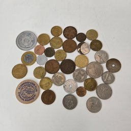 Lot Of Random Coins And Tokens
