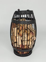 Wine Cork Metal Basket W/ Corks