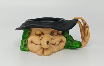 Vintage 1998 Witch Candle Votive Spooky Hollow Polyresin Halloween Votive Holder