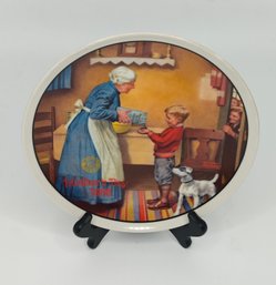 'The Pantry Raid' Collector Plate Norman Rockwell Mother's Day 1986 By Edwin M. Knowles China Co