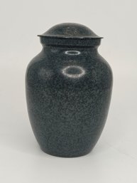Vase Blue Speckled Black Grey Enamel Vase With Screw Lid