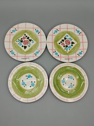 1998 Mary Engelbreit 'Quilt Rose' Plate Set Of 2
