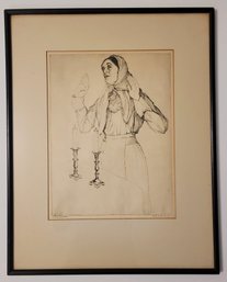 Saul Raskin Etching Holy Sabbath