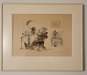 Vintage Pencil Signed Lithograph (saitre) By Gaston Hoffman